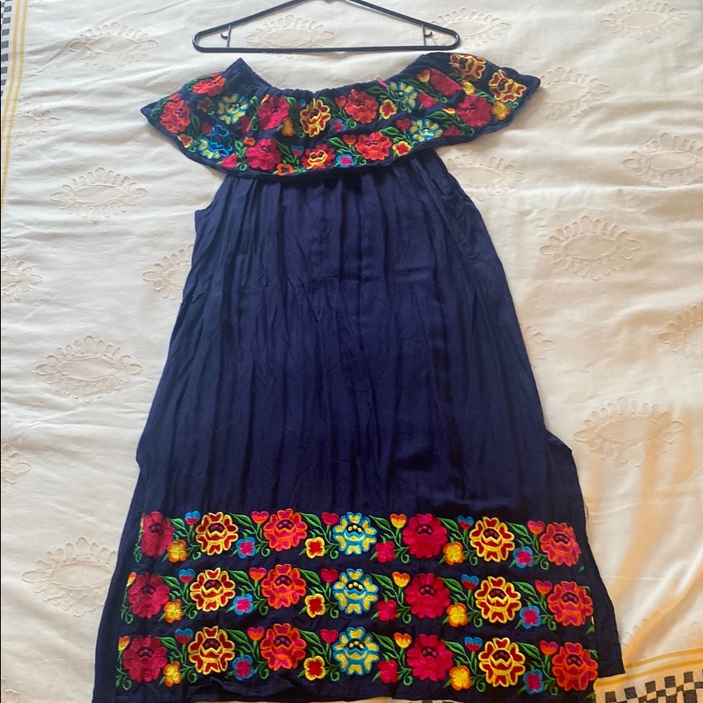 Floral Embroidered Off-Shoulder Dress | Guatemala | Mexico